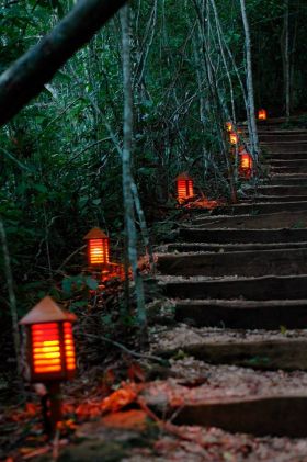 Lantern on steps at Chaa Creek, Cayo, Belize – Best Places In The World To Retire – International Living